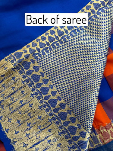 Banarasi Katan Silk Saree | Royal Blue | Gold Zari | Handwoven | Silk Mark Certified | Ships from California